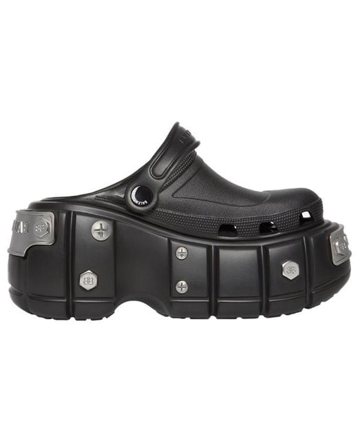 Balenciaga Black X Crocstm Platform Mules