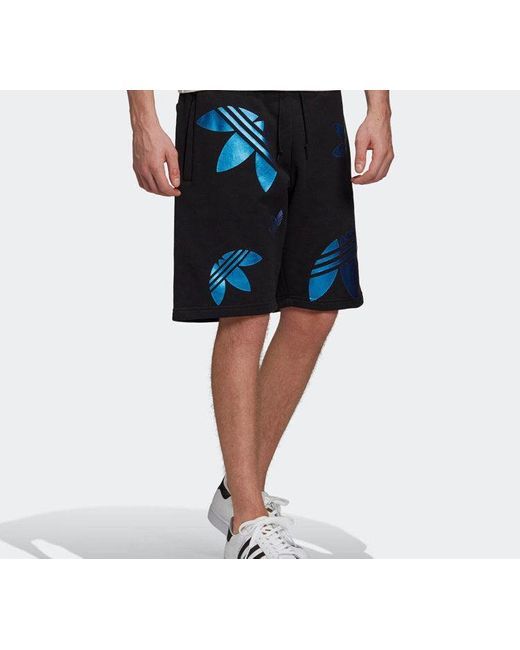 Adidas Blue Originals Logo Printing Casual Shorts for men
