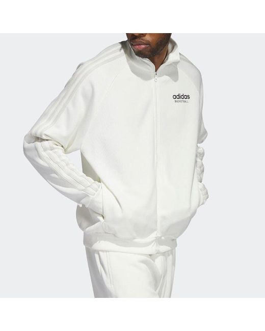 Adidas White Basketball Select Jacket for men