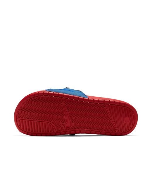 Nike Blue Benassi Jdi Fanny Pack Slides 'Crimson Royal' for men