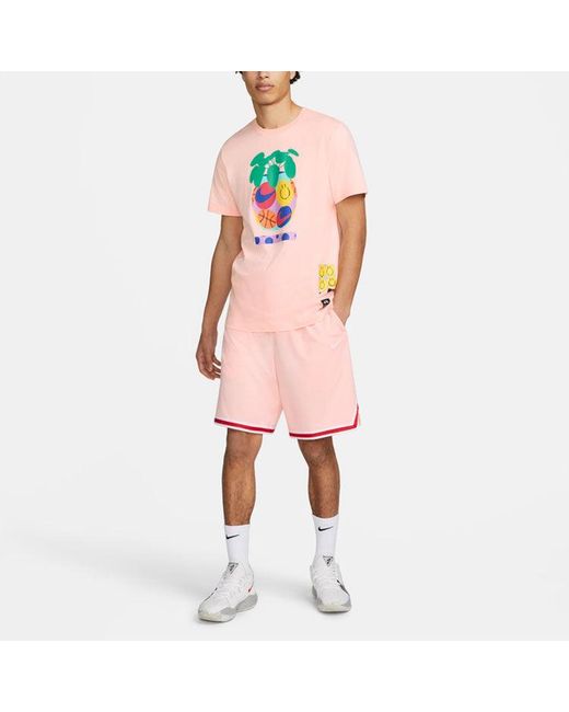 Nike Pink Dri-Fit Dna Quick Dry Colorblock Sports Shorts for men