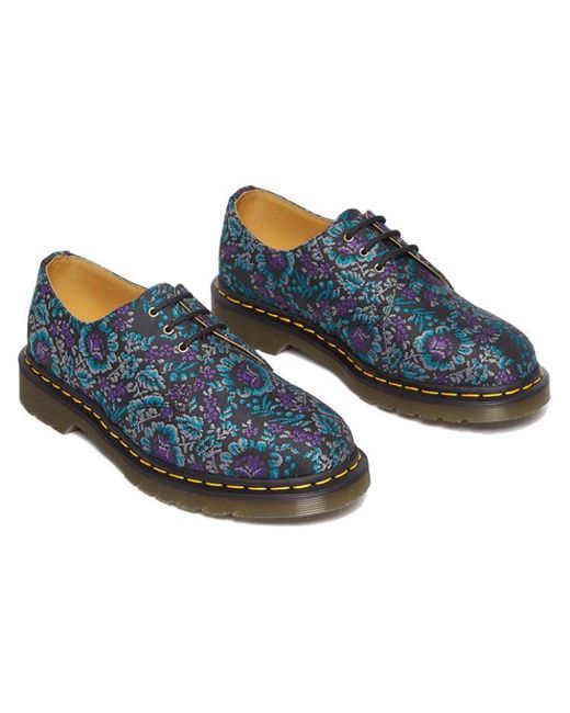 Dr. Martens Blue 1461 Floral Jacquard Oxord Shoes
