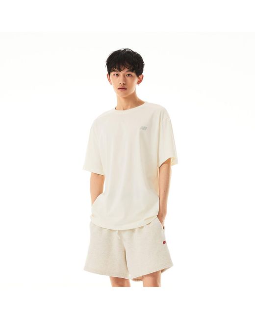 New Balance White Nb Small Logo T-Shirt for men