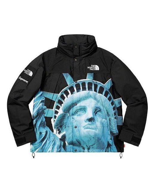 Supreme Blue Fw19 Week 10 X The North Face Statue Of Liberty Mountain Jacket