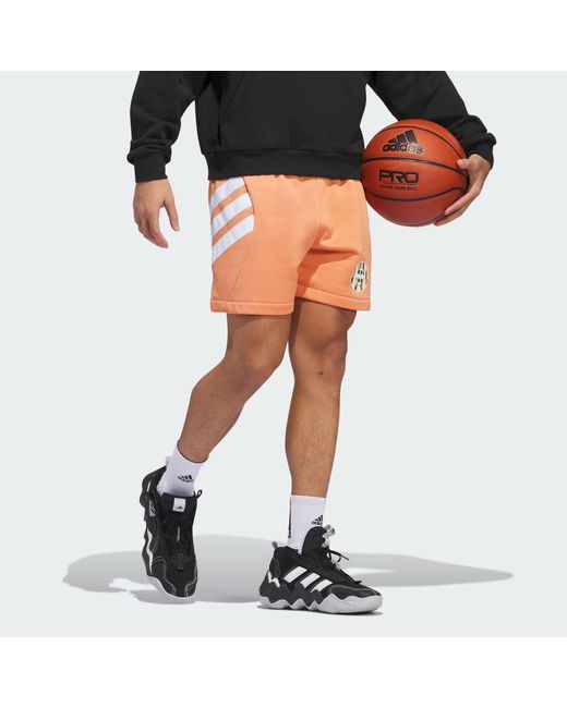 Adidas Orange Harden Graphic Shorts Asia Sizing for men