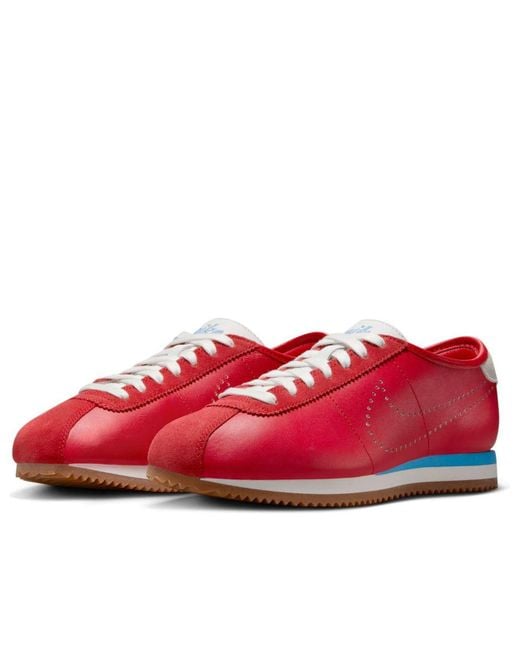 Nike (Wmns) Cortez Leather 'University Perforated Swoosh' in Red | Lyst