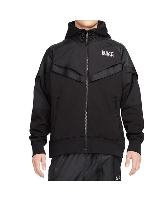 Nike Black X Sacai Full-Zip Hoodie Dq9030-010 for men