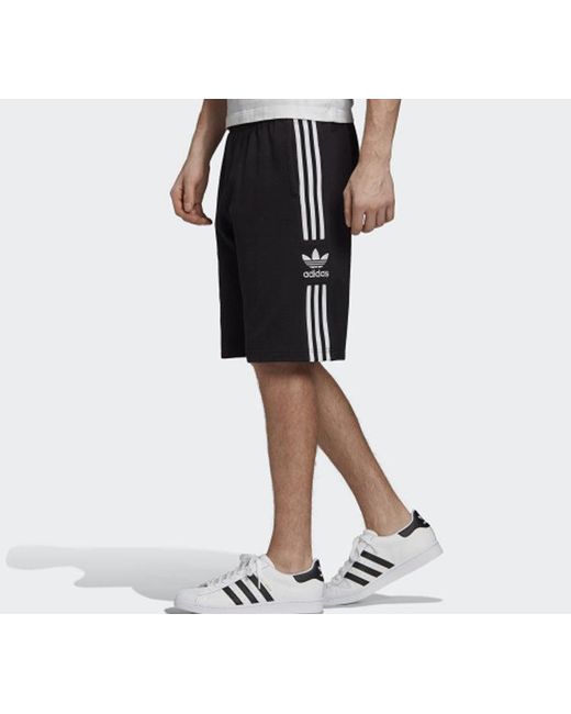 Adidas Black Originals Lockup Lng Short Side Stripe Sports Shorts for men