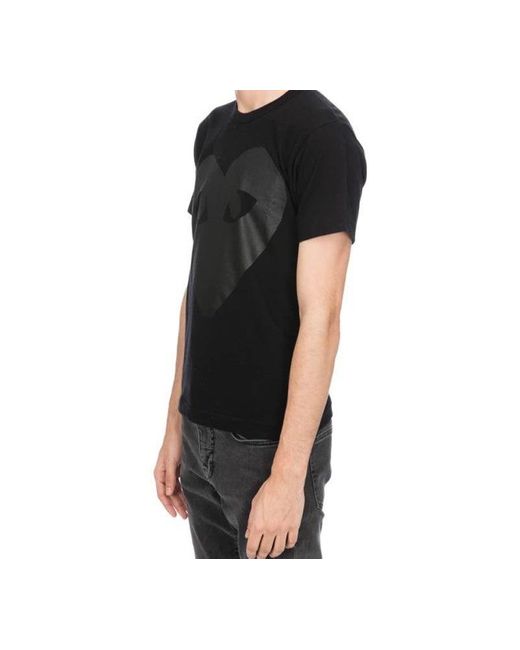 COMME DES GARÇONS PLAY Black Heart Shape Printing Short Sleeve Tee for men