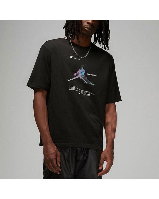 Nike Black 23 Engineered Casual Breathable Large Logo Printing Round Neck Short Sleeve for men