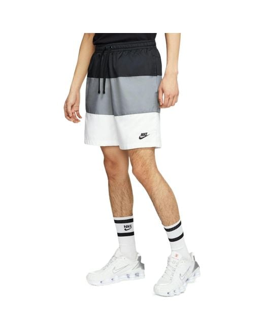 Nike Gray Contrast Color Stitching Small Label Woven Sports Shorts for men