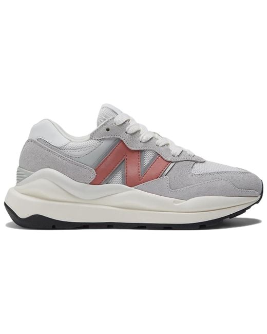 New Balance White Shoe 5740 Grey/red