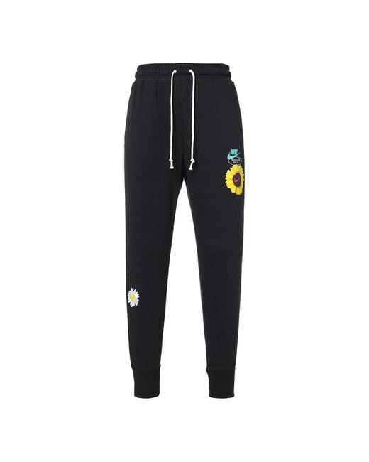 Nike Blue Knit Embroidered Sports Pants/Trousers/Joggers Autumn for men