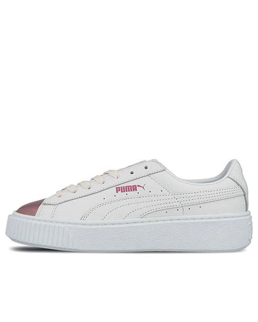 puma basket platform core white