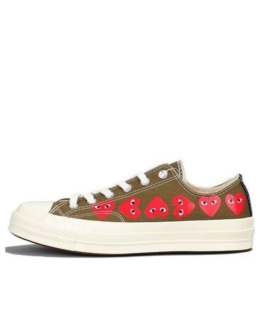 Converse Pink X Comme Des Garcons Play Chuck 70 Low Multi Heart 'Khaki' for men