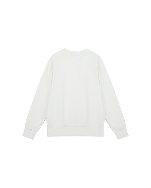 New Balance White Solid Color Round Neck Sports Pullover