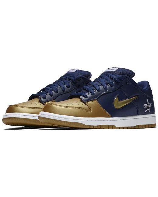 Nike Blue X Supreme Sb Dunk Low Qs 'Metallic' for men