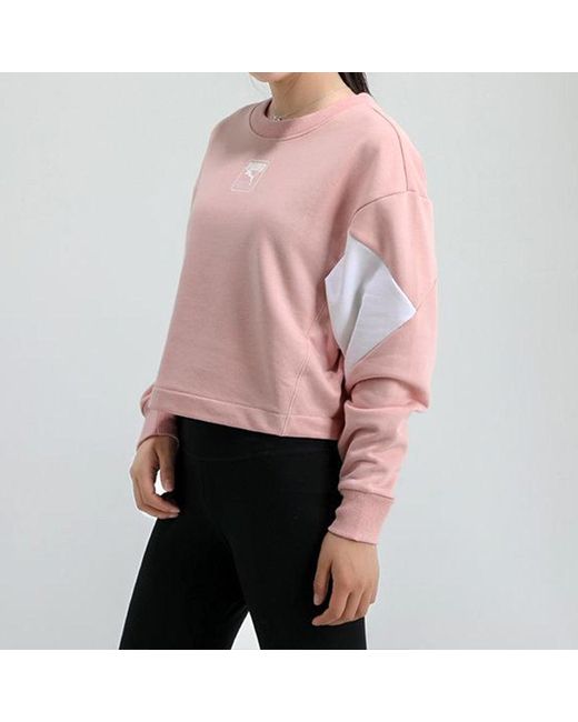 PUMA Pink (Wmns) Rebel Crew Cropped Training Sweatshirt