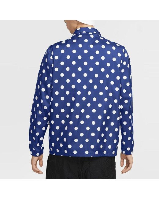 Nike Blue Windproof Breathable Polka Dots Printing Long Sleeves Jacket for men