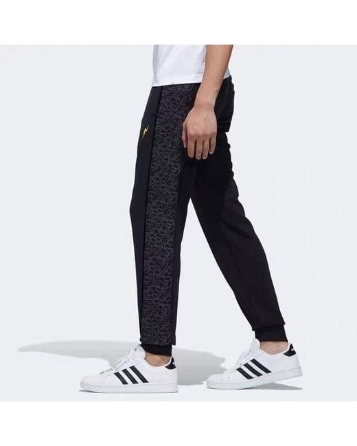 Adidas Black Neo X Pokemon Embroidered Side Printing Sports Long Pants for men