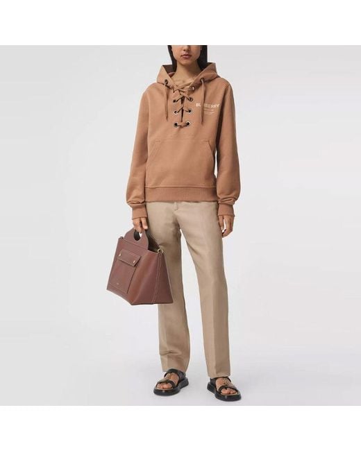 Burberry Brown (Wmns) Ss21 Printing Cotton Loose Hoodie