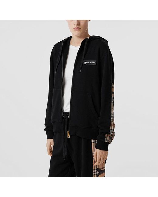 Burberry Black (Wmns) Retro Classic Plaid Cardigan Hoodie