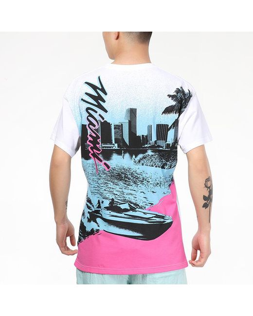 Nike Blue Nba Courtside City Edition Miami Heat Back Printing Sports Short Sleeve for men