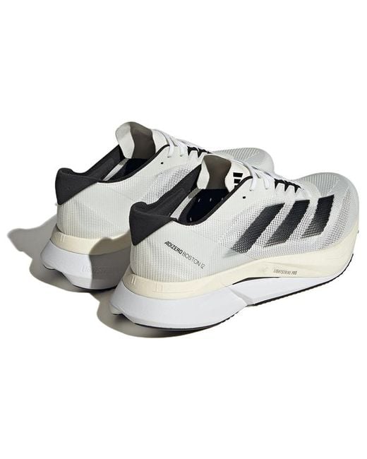 Adidas White Adizero Boston 12 'Cloud Night Metallic' for men