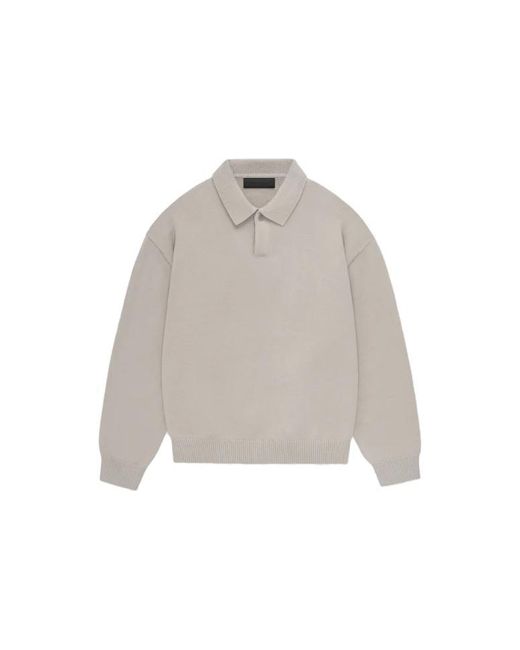 Fear Of God Gray Fw23 Knit Polo Shirt Cloud' for men