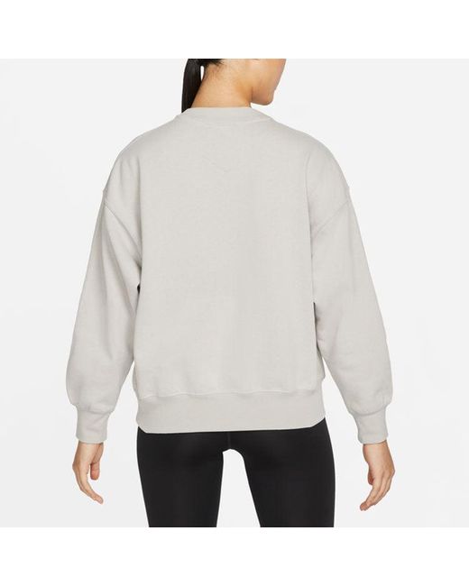 Nike Multicolor (Wmns) Fleece Crew Fleece Lined Round Neck Loose Pullover Hoodie 'Light Mineral'