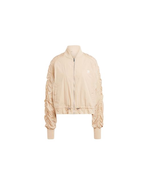 Adidas Natural Oversize Ruched Sleeve Bomber Jacket