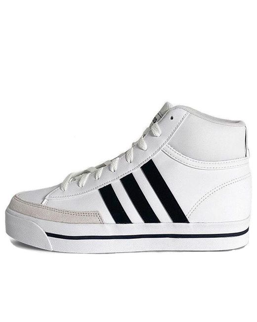Adidas White Neo Retrovulc Mid Sneakers/Shoes for men