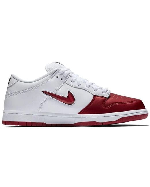 Nike White X Supreme Sb Dunk Low 'Varsity' for men
