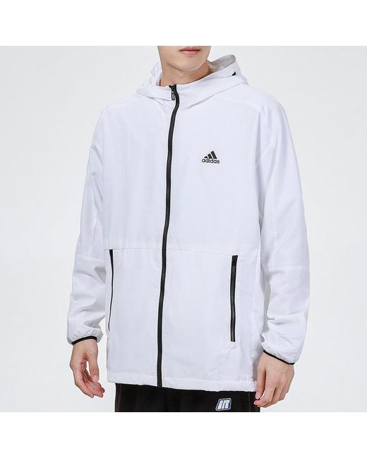 Adidas Blue St Wv Newblock Casual Sports Breathable Hooded Jacket for men