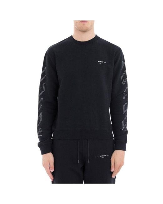 Off-White c/o Virgil Abloh Black C O Virgil Abloh 3D Diag Lines Sweater for men