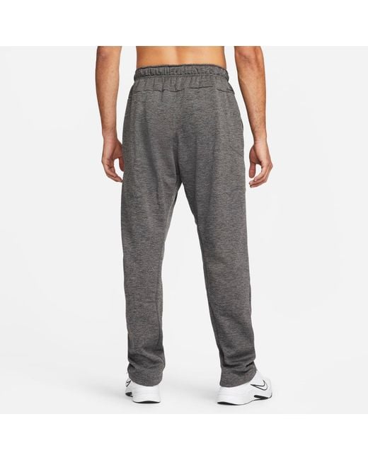 Nike Gray Therma-Fit Open Hem Fitness Pants 'Dark' for men