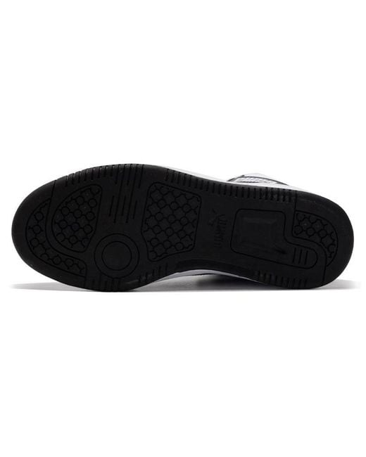 PUMA Black Rebound V6 Mid Top Sneakers for men