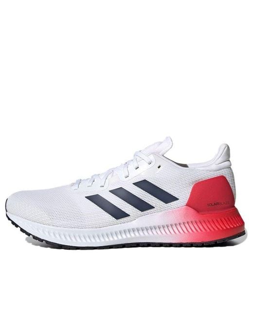 Adidas White Solar Blaze Wear-Resistant Low Tops for men