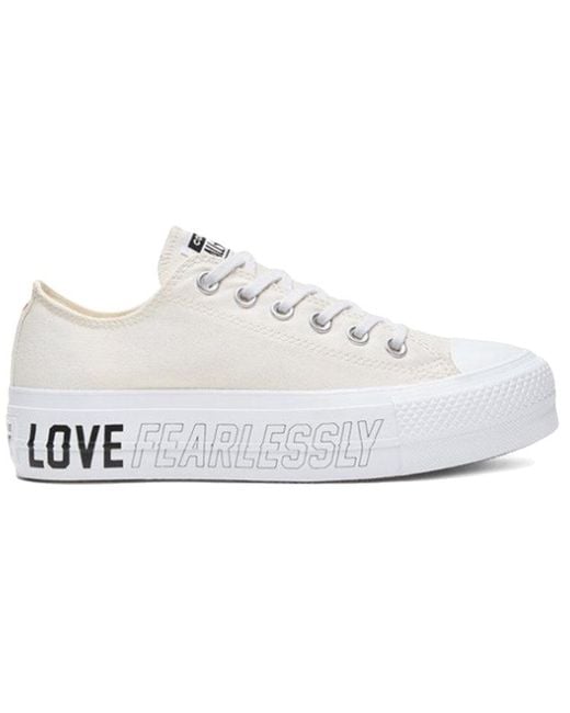 Converse White (Wmns) Chuck Taylor All Star Lift Low 'Love Fearlessly'