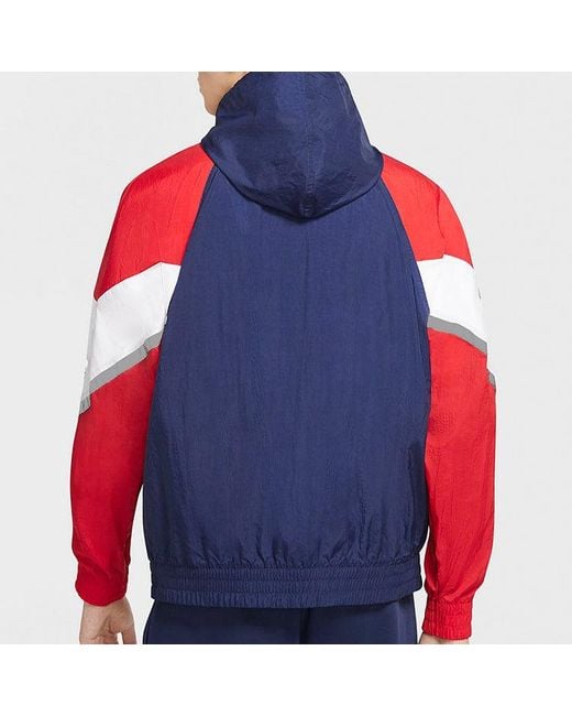 Nike Blue Sportswear Windrunner+ Hooded Windproof Reflective Jacket for men