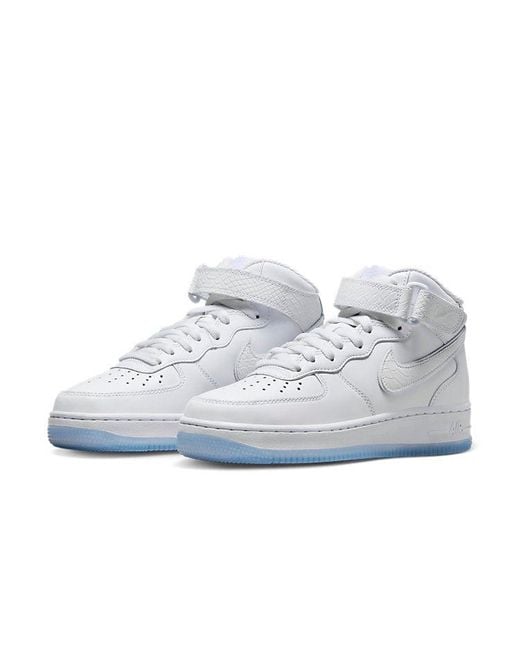 Nike Blue (Wmns) Air Force 1 Mid Ice Reptile'