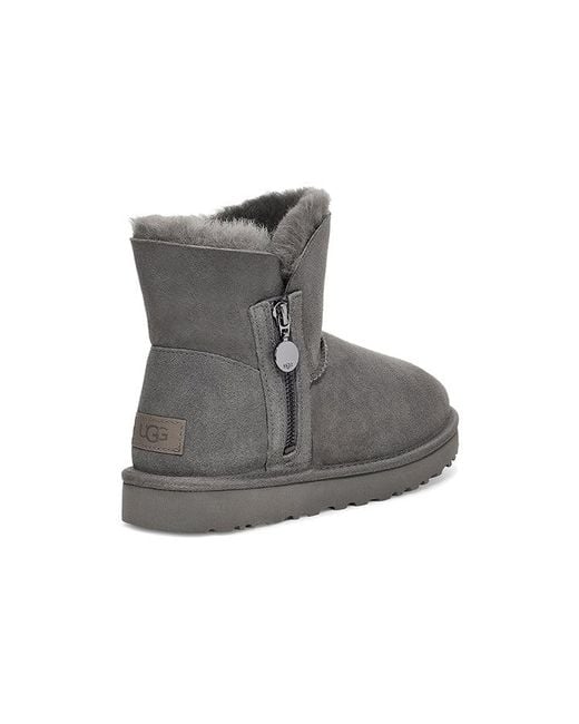 Ugg Gray (Wmns) Bailey Zip Mini Fleece Lined