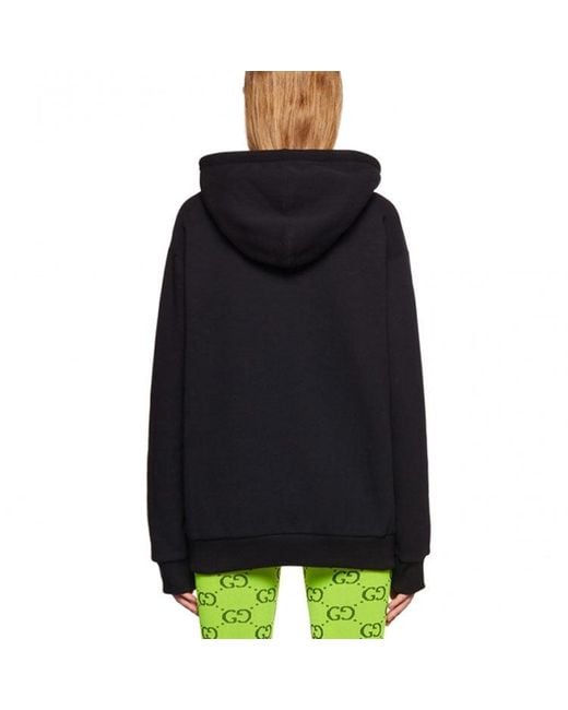 Gucci Black (Wmns) Logo Love Parade Cotton Hoodie