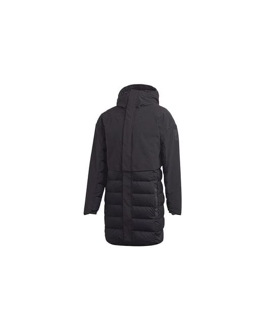 Adidas Blue Outdoor Casual Sports Windproof Stay Warm Hooded Down Jacket for men