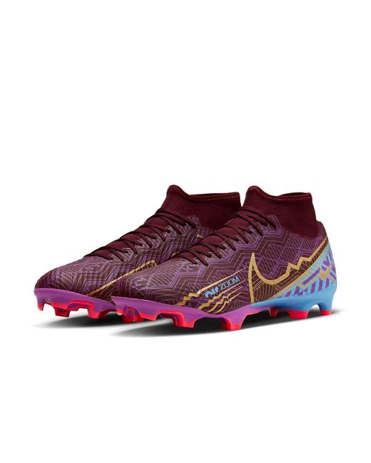 Nike Red Kylian Mbapp X Mercurial Superfly 9 Academy Fg Mg 'Dark Beetroot' for men