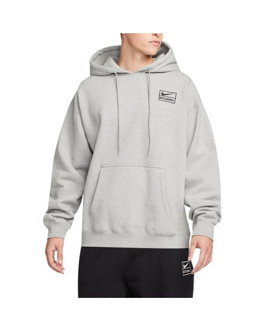 Nike Gray X Stussy Logo Hoodie for men