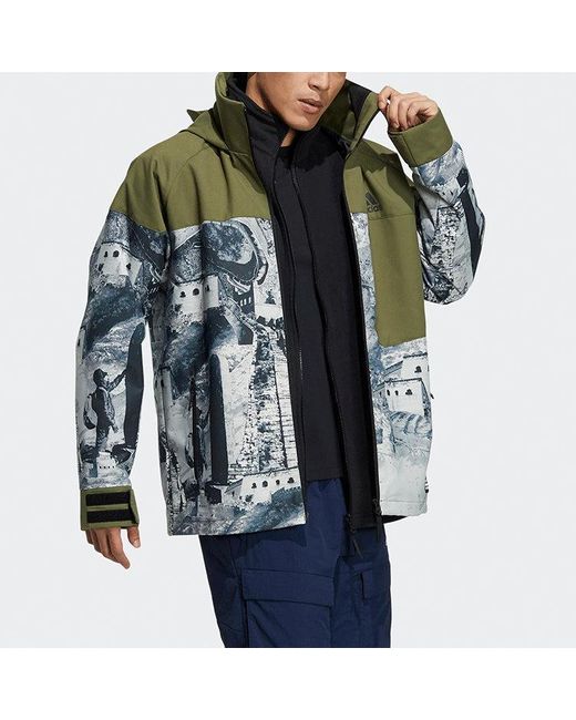 Adidas Green Zipper Stand Collar Hooded 3 for men