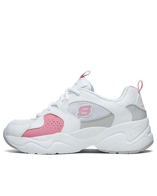 Skechers White (Wmns) D'Lites Airy 2.0 Low-Top Running Shoes