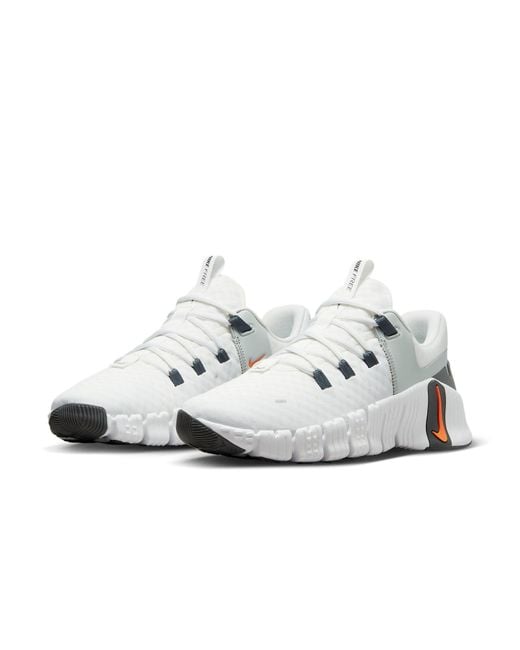 Nike White Free Metcon 5 Bright Mandarin' for men