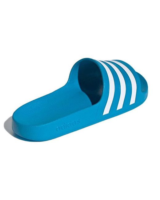 Adidas Blue Adilette Aqua Slides 'Solar' for men